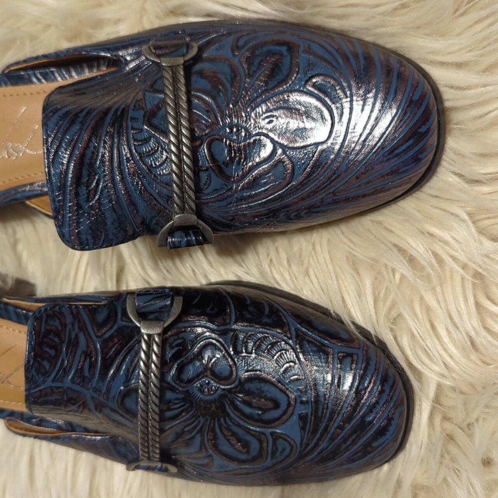 Blue Patricia Nash slip on mules shoes sz 6M - Picture 3 of 6